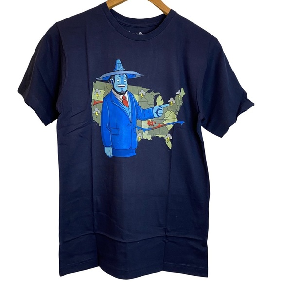 We Love Fine DOTA 2 Storm Spirit Weather Man Graphic Crew Neck Navy T-Shirt S - Picture 1 of 14